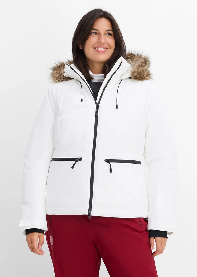 Waterafstotende ski-jas, Kleur: wit