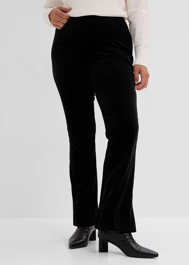 Legging en velours doux, Couleur: noir
