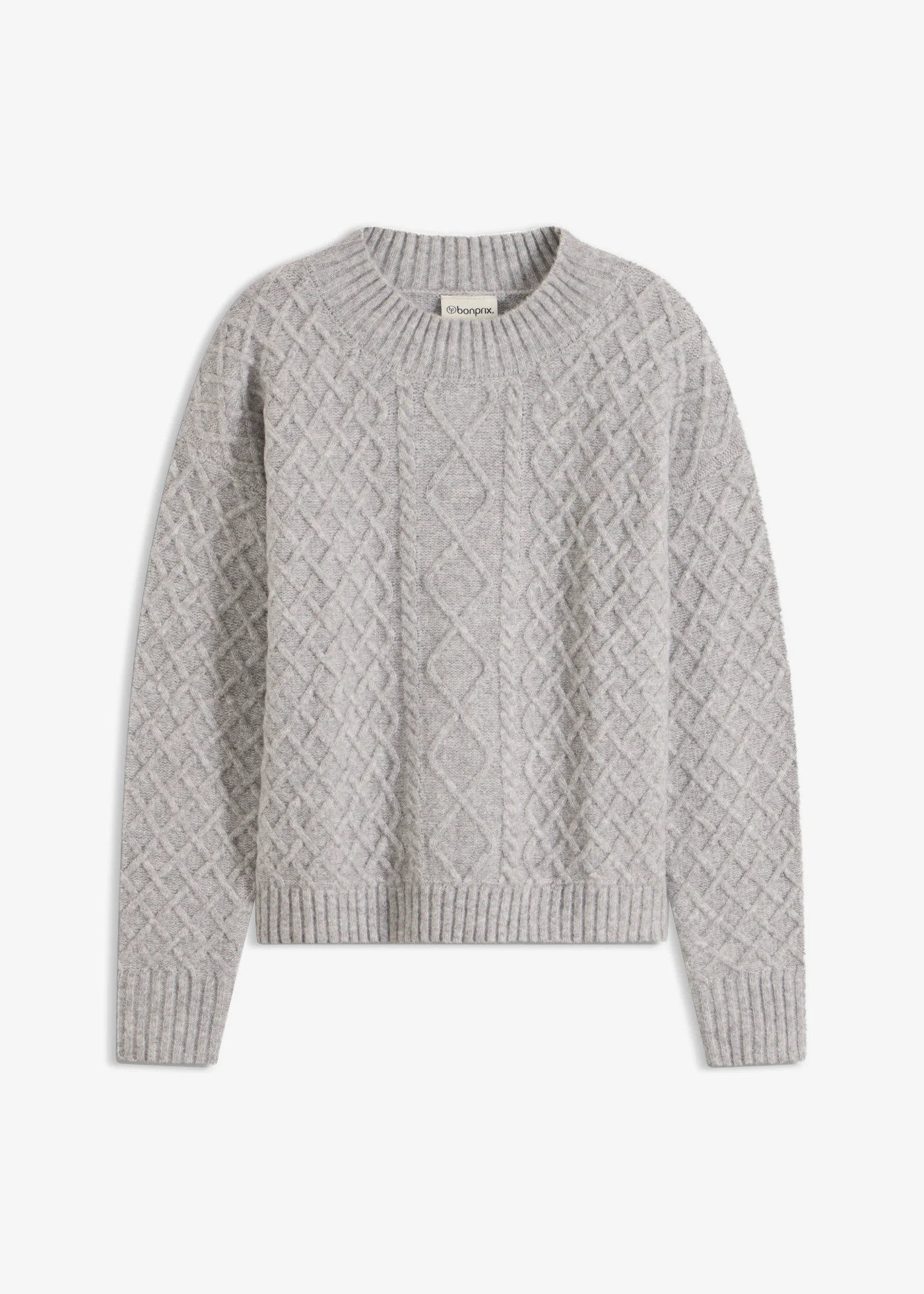 Sweter • jasnoszary melanż • sklep bonprix