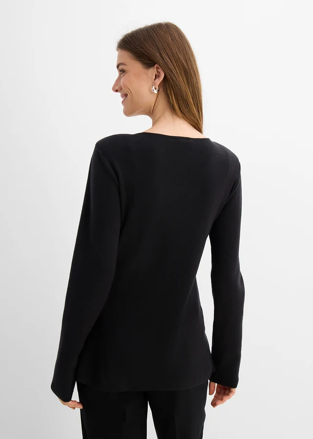 Kardigan z cienkiej dzianiny • czarny • sklep bonprix