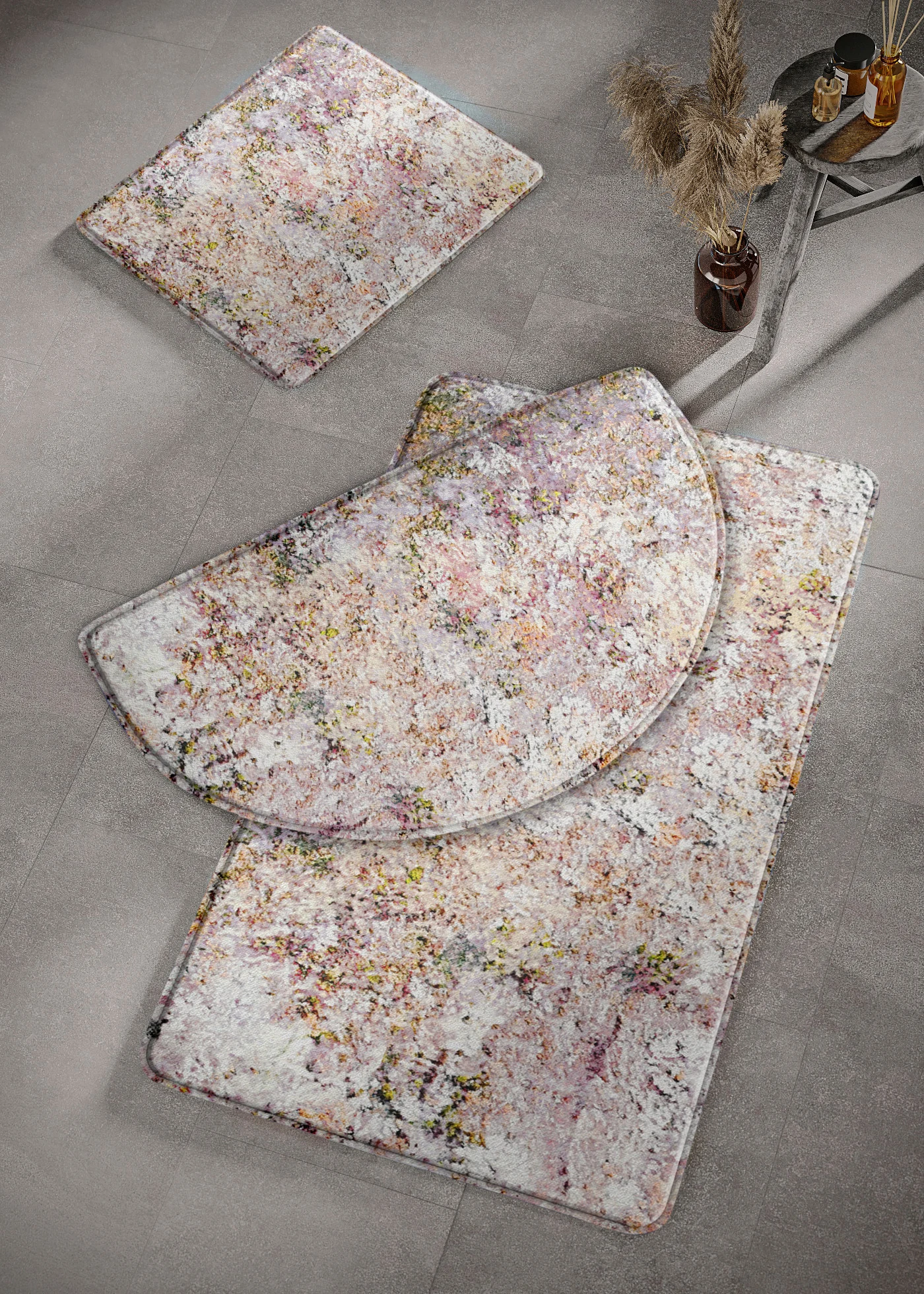 Tapis de bain à mémoire de forme • rose/gris • Boutique bonprix