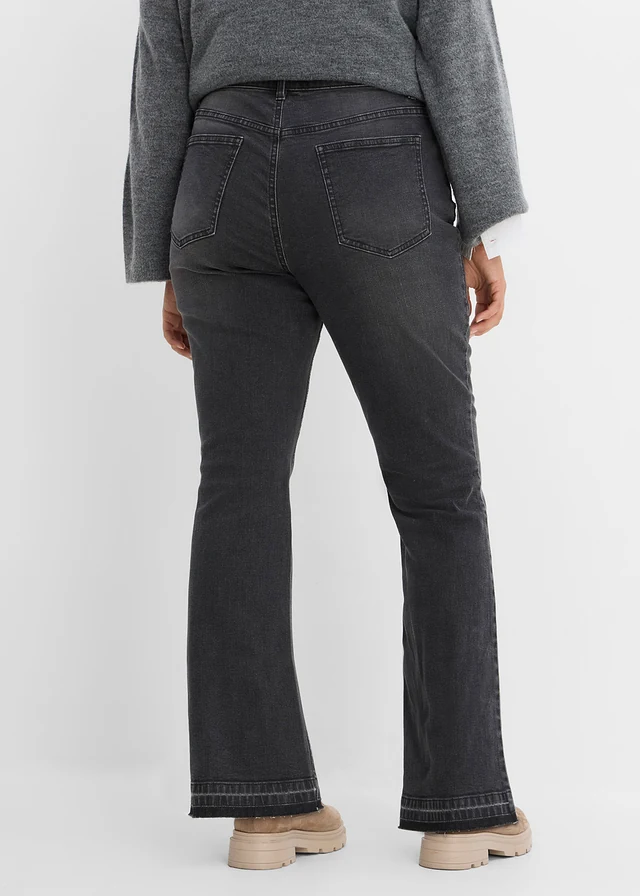 Džíny Bootcut, High Waist, barva: černý denim