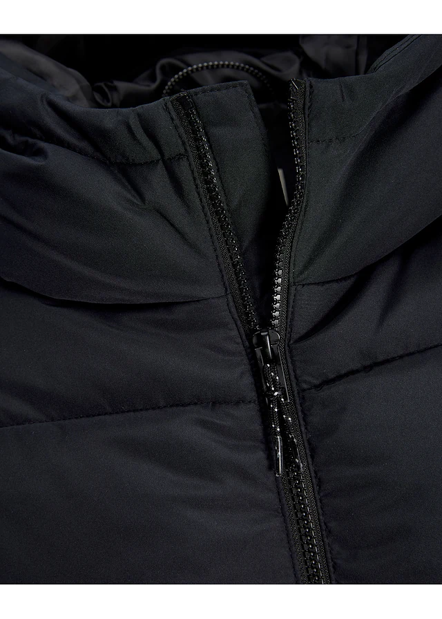 Geacă lungă matlasată JJ REBEL • negru • magazin bonprix
