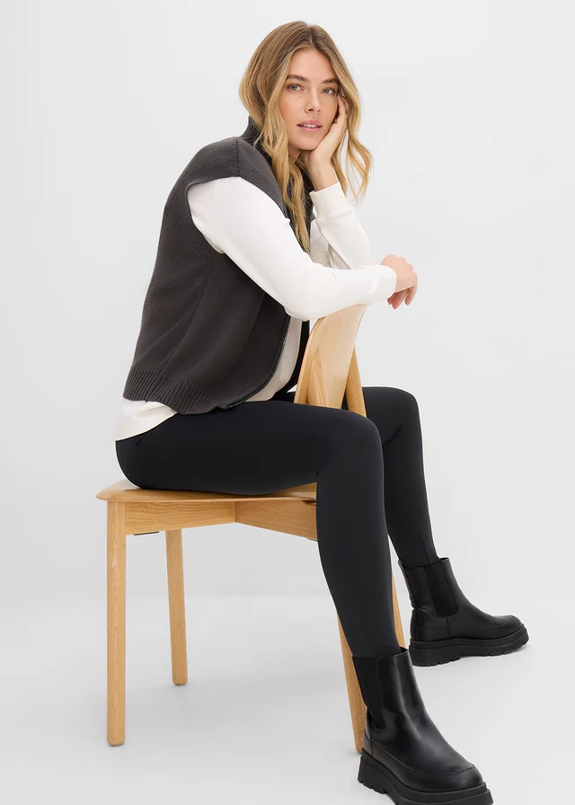 Thermo legging kényelmes derékpánttal antracitszürke