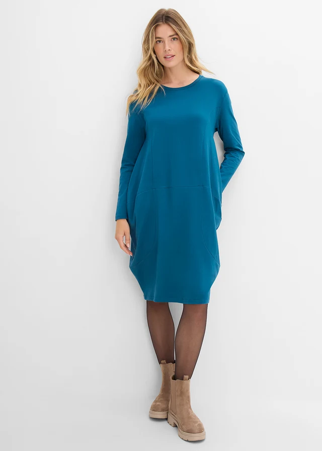Robe en jersey, coupe ovoïde • pétrole • Boutique bonprix