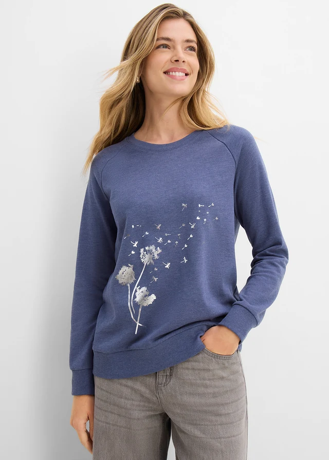 Sweat-shirt • indigo chiné imprimé • Boutique bonprix