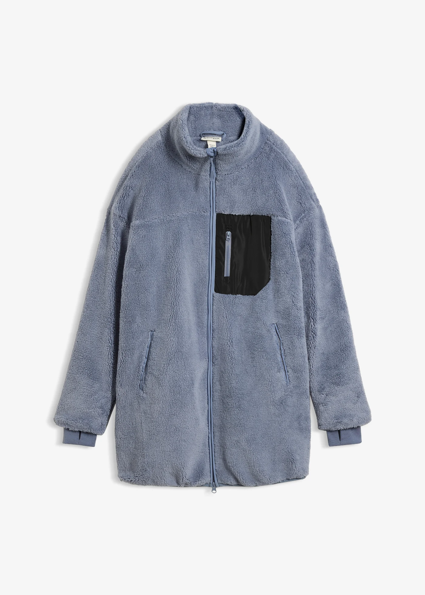 Bluza rozpinana z polaru baranka • niebieski dymny • sklep bonprix