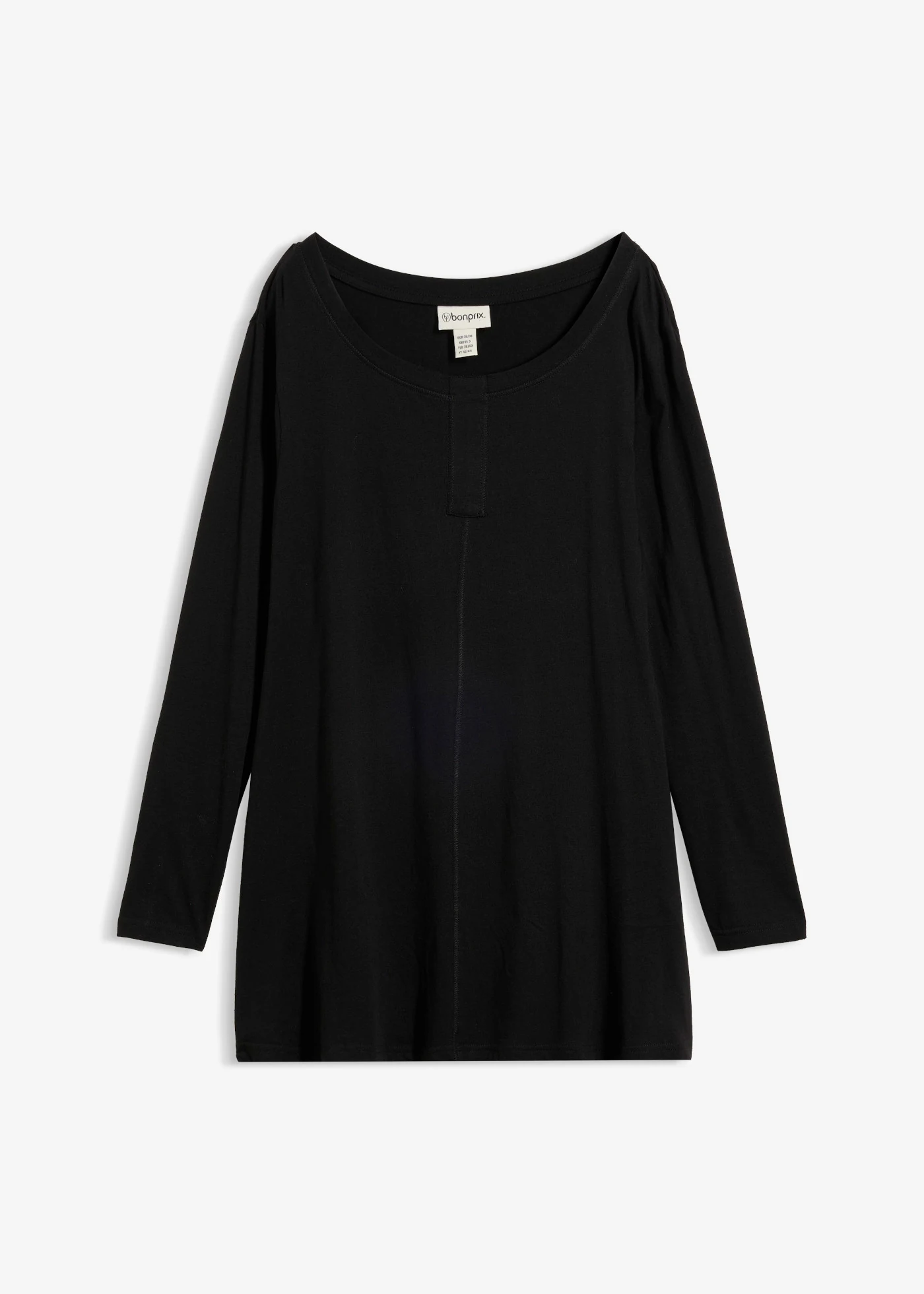 Longsleeve van een katoen/viscose-mix • zwart • bonprix online shop