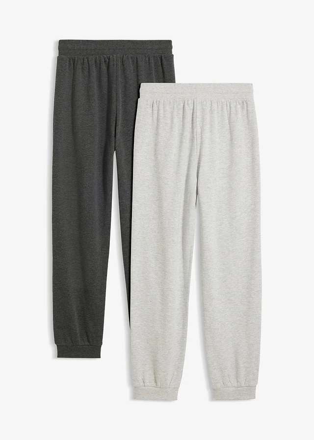 Joggingbroeken van katoen (set van 2), Kleur: donkerblauw+donkerkaki