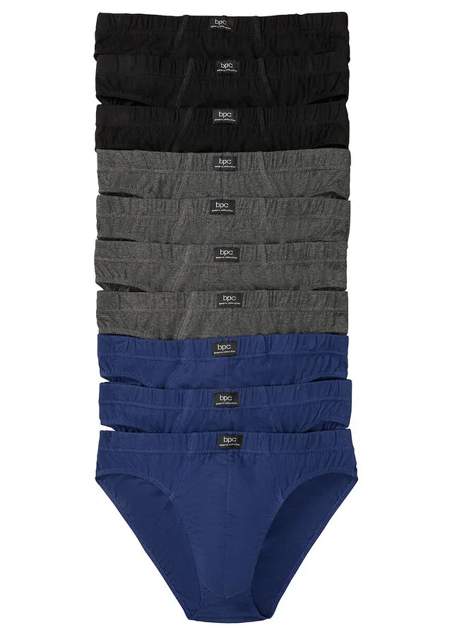 Férfi alsó puha pamuttal (10 db-os csomag) • fekete+antracitszürke melírozott+éjkék • bonprix áruház
